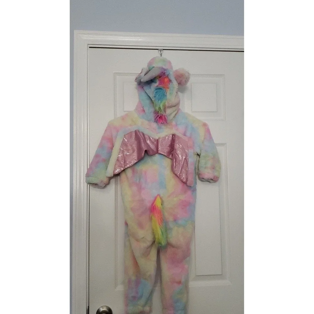 Unicorn‎ Costume Toddler Size 2T/3T One Piece With Hood & Wings.